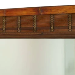 Miroir vintage carré en bambou et rotin boho 70 cm