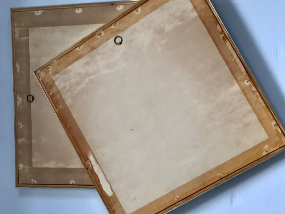 Miroir vintage doré 46x46cm