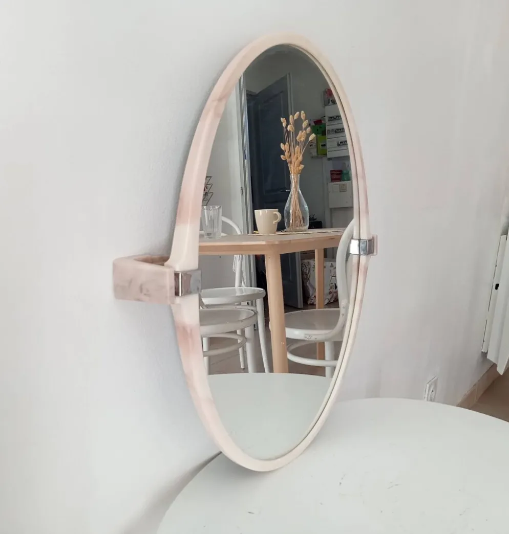 Miroir vintage effet marbré années 70