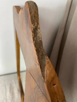 Miroir vintage en bois d’Olivier de forme libre