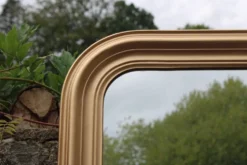 Miroir vintage en bois doré champagne – style Louis-Philippe – 86 × 62 cm