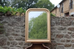 Miroir vintage en bois doré champagne – style Louis-Philippe – 86 × 62 cm