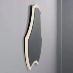 Miroir vintage en bois laqué et verre miroir, design, Italie, années 1970