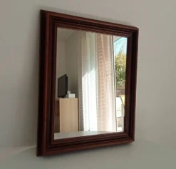 Miroir vintage en bois massif, années 60-70