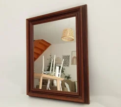 Miroir vintage en bois massif, années 60-70