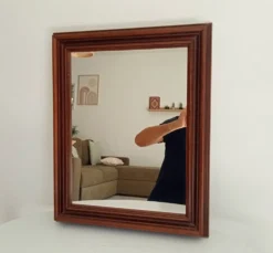 Miroir vintage en bois massif, années 60-70