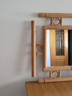 Miroir vintage en bois massif - années 1970