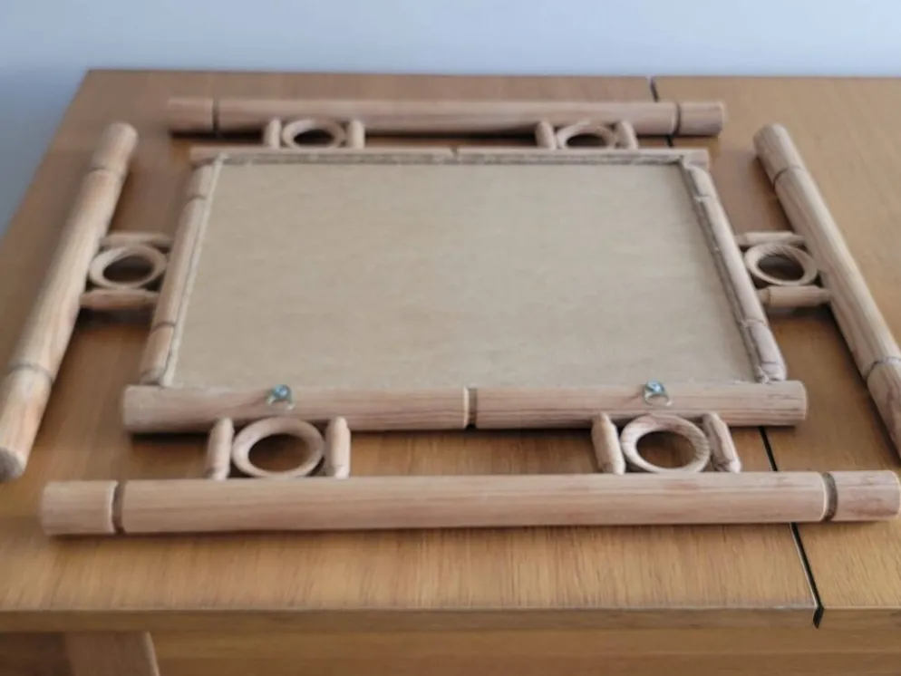 Miroir vintage en bois massif - années 1970
