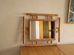 Miroir vintage en bois massif - années 1970