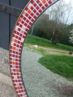 Miroir vintage en céramique des années 60