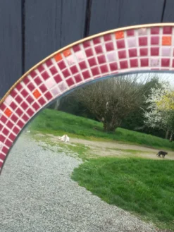 Miroir vintage en céramique des années 60