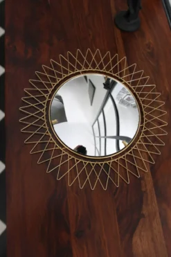 Miroir vintage en Fils de Laiton, modulable, Recouvert d'or fin, 1960-70