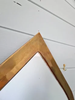 Miroir vintage en laiton, forme goutte d'eau, années 1970