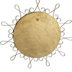 Miroir vintage en métal doré avec effet convexe des années 70