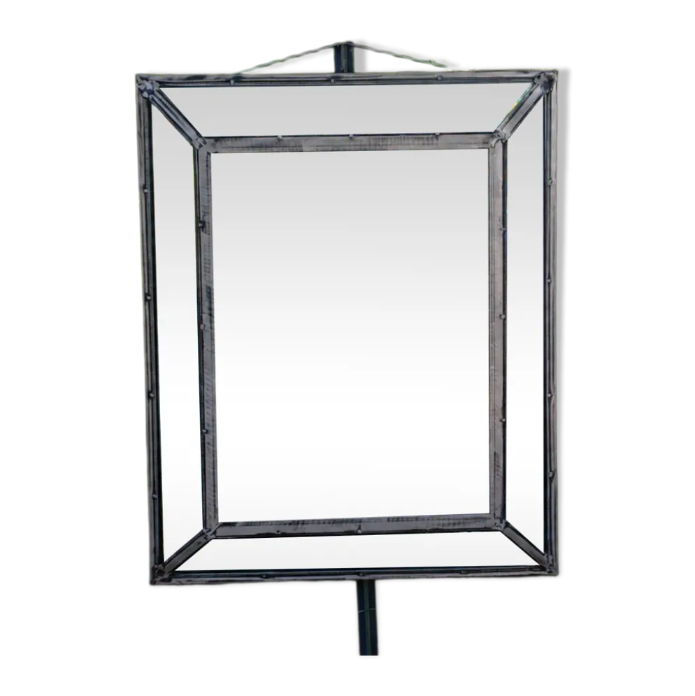 Miroir vintage en métal à parcloses – 5 glaces biseautées