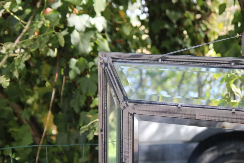 Miroir vintage en métal à parcloses – 5 glaces biseautées