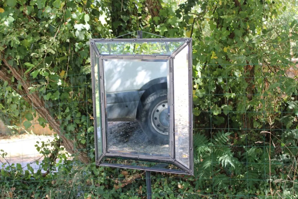 Miroir vintage en métal à parcloses – 5 glaces biseautées