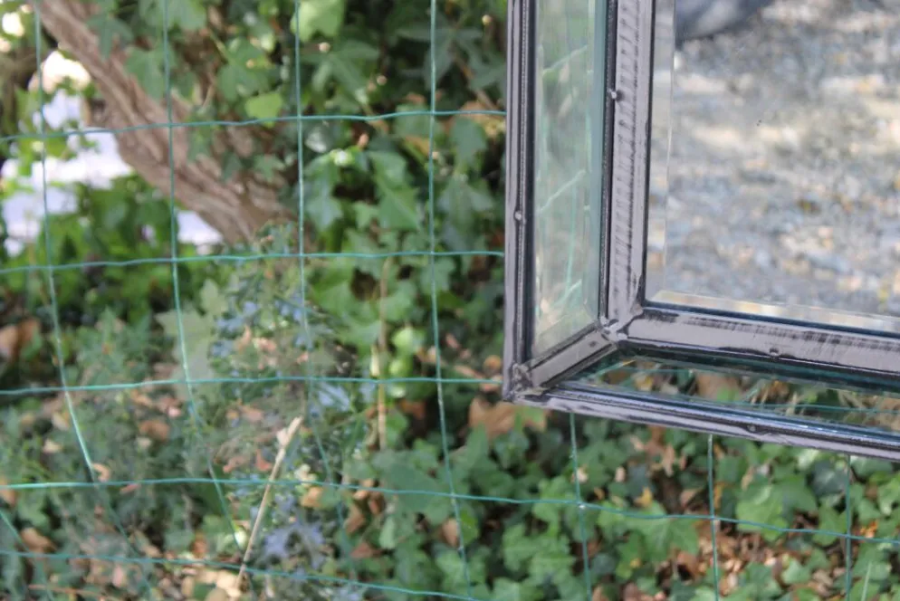 Miroir vintage en métal à parcloses – 5 glaces biseautées