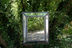 Miroir vintage en métal à parcloses – 5 glaces biseautées