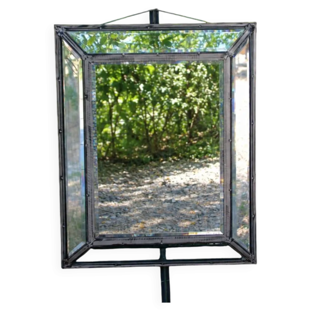 Miroir vintage en métal à parcloses – 5 glaces biseautées
