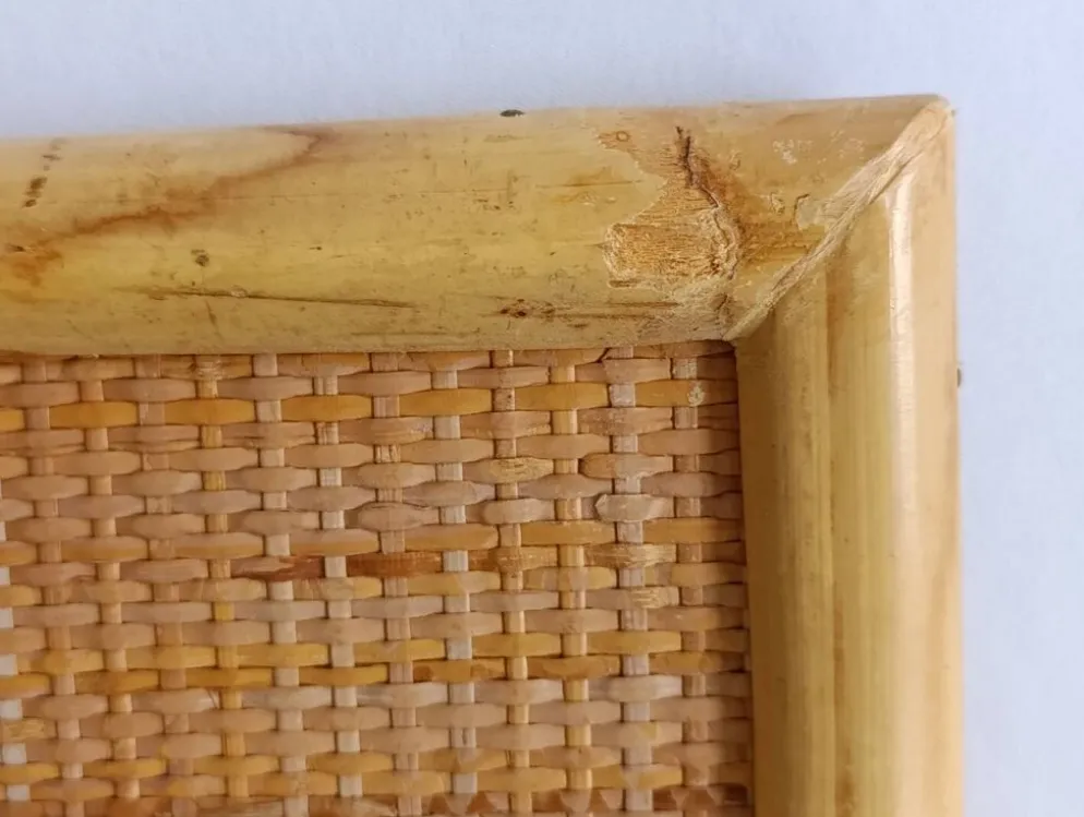 Miroir vintage en rotin Dal Vera