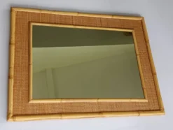Miroir vintage en rotin Dal Vera