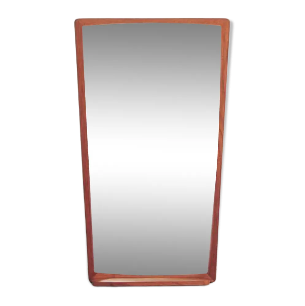 Miroir vintage en teck avec étagère