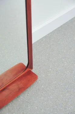 Miroir vintage en teck avec étagère