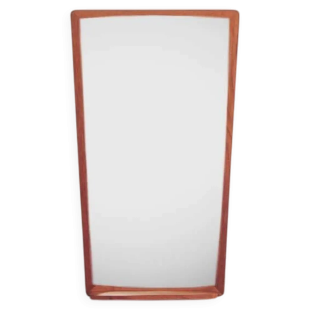 Miroir vintage en teck avec étagère