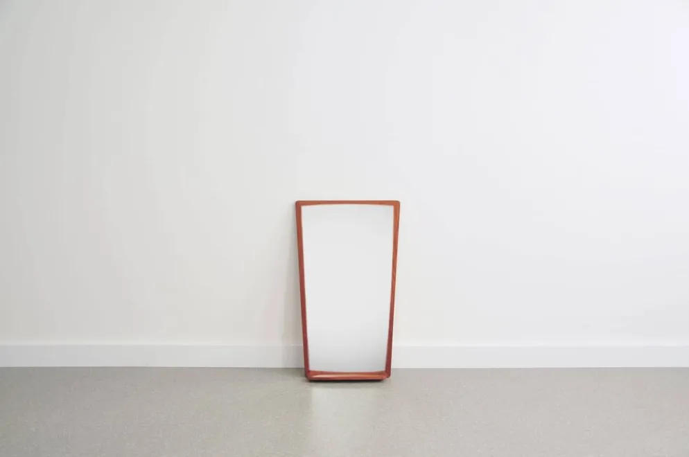 Miroir vintage en teck avec étagère