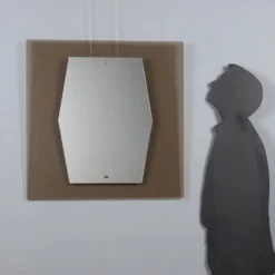 Miroir vintage en verre fumé, design Italie, années 1960