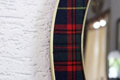 Miroir vintage laiton tissu écossais