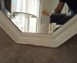 Miroir vintage octogonale biseauté style shabby chic