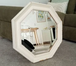 Miroir vintage octogonale biseauté style shabby chic