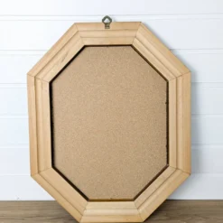 Miroir vintage octogonal en bois massif avec détails sculptés