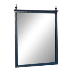 Miroir vintage restauré en bleu marine, style Louis XVI.