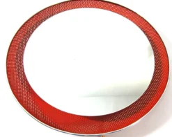 Miroir vintage rouge Mathieu Mategot des années cinquante avec lumière
