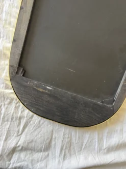 Miroir vintage 1960 rétroviseur asymétrique doré noir - 73 x 39 cm