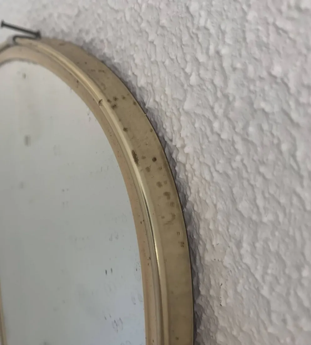 Miroir vintage 1960 rétroviseur asymétrique forme libre - 40 x 26 cm