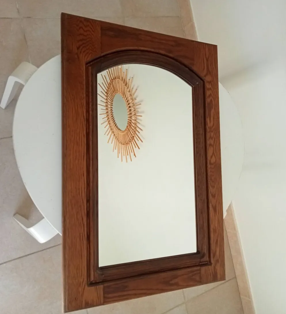 Miroir vintage rustique années 70/80