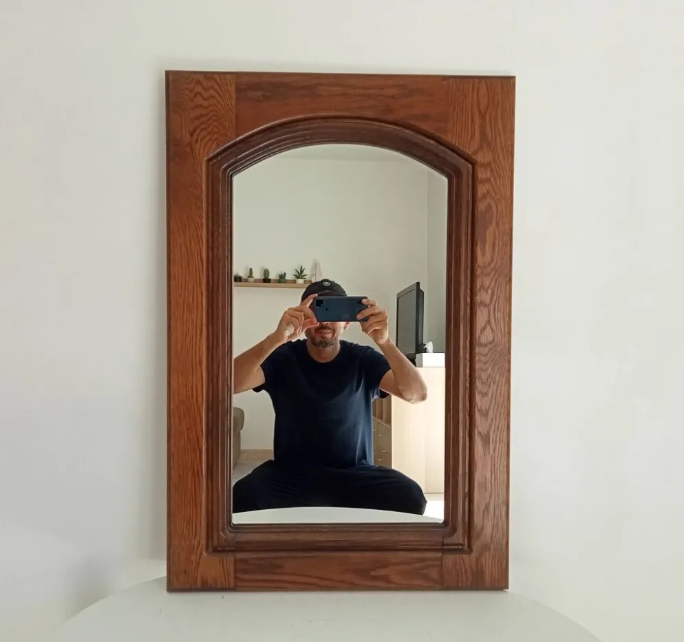 Miroir vintage rustique années 70/80