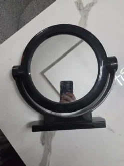 Miroir vintage space age rond pivotant noir style rétro années 70/80