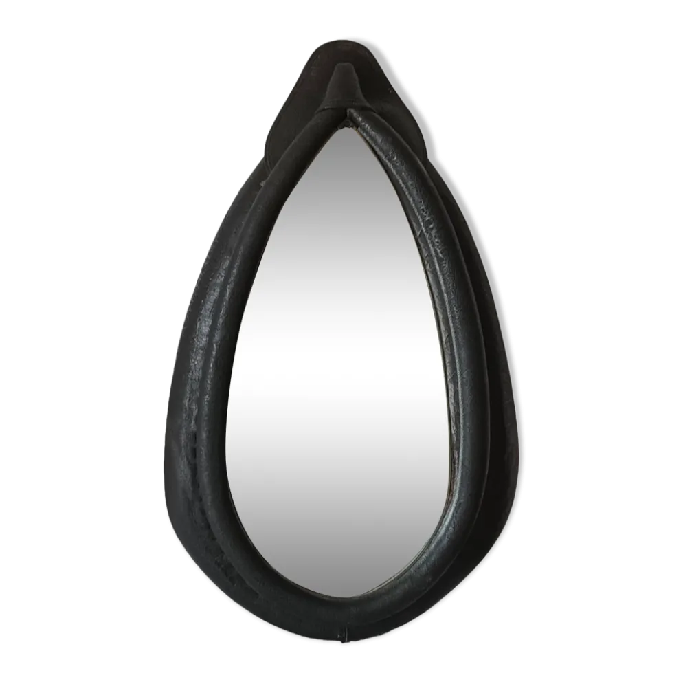 Miroir vintage sur collier de cheval