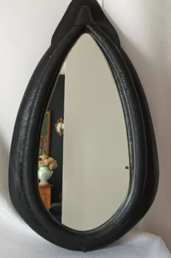 Miroir vintage sur collier de cheval