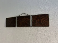 Miroir vintage 1900 triptyque barbier Art Nouveau - 19 x 78 cm