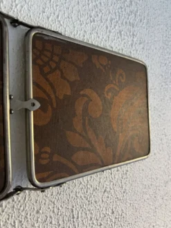 Miroir vintage 1900 triptyque barbier Art Nouveau - 19 x 78 cm