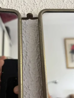 Miroir vintage 1960 triptyque barbier coiffeur japonisant - 25 x 60 cm
