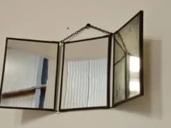 Miroir vintage 1920 triptyque de barbier
