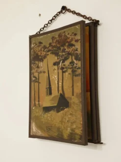Miroir vintage 1920 triptyque de barbier