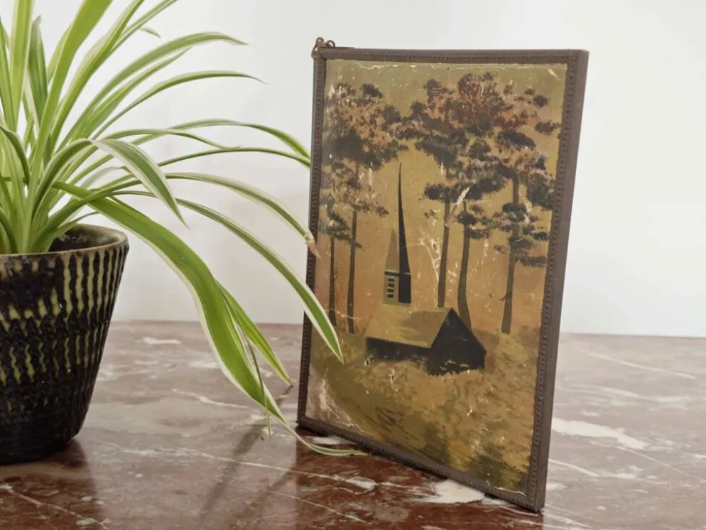 Miroir vintage 1920 triptyque de barbier